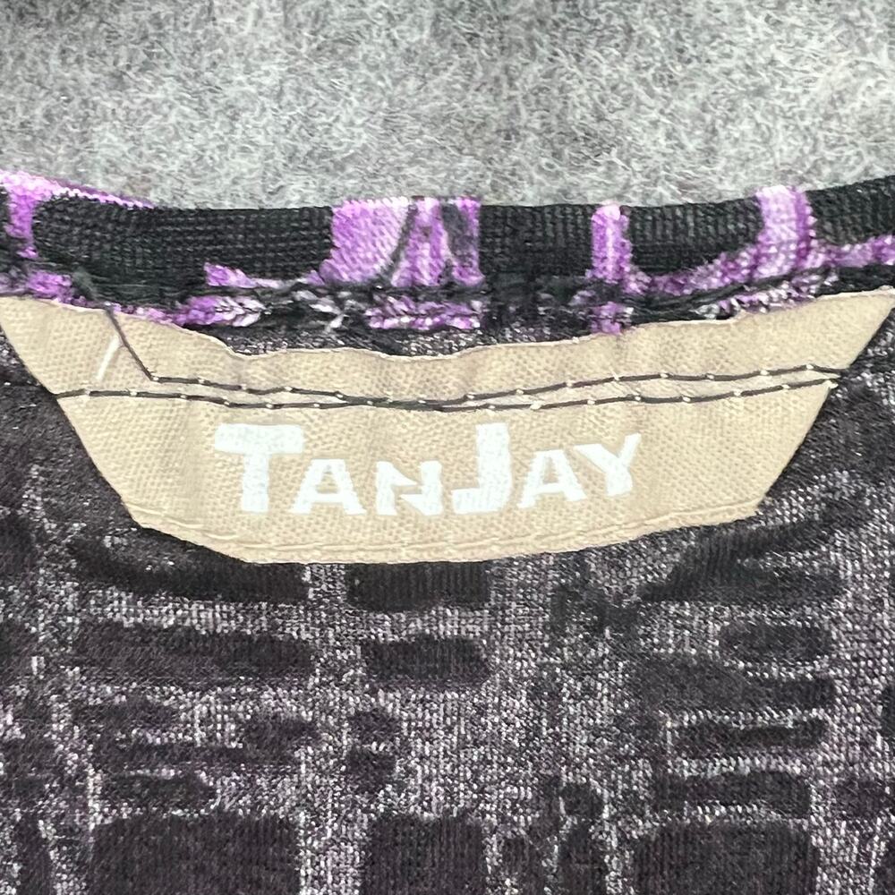 Tan Jay Velvet Burnout Tank Top Womens M Purple Black Lace Whimsygoth Vintage - Picture 10 of 13